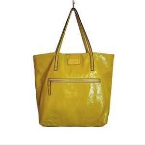 Kate Spade Patent Leather Large Shopper Tote Bag Yellow
